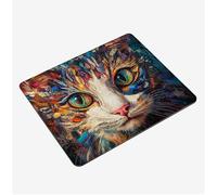 Mini Gaming Mouse Pad 30x25cm, Colorful Mouse Mat Cat Desk Mat, Soft Smooth Waterproof Surface, Anti-Slip Rubber Base Mousepad, Stitched Edges Desk Pad, Portable Office PC Accessories Gifts S0-858