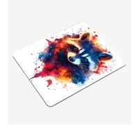 Mini Gaming Mouse Pad 30x25cm, Colorful Mouse Mat Raccoon Desk Mat, Soft Smooth Waterproof Surface, Anti-Slip Rubber Base Mousepad, Stitched Edges Desk Pad, Portable Office PC Accessories S0-1414
