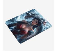 Mini Gaming Mouse Pad 30x25cm, Girl Mouse Mat Dragon Desk Mat, Soft Smooth Waterproof Surface, Anti-Slip Rubber Base Mousepad, Stitched Edges Desk Pad, Portable Office PC Accessories Gifts S0-1022