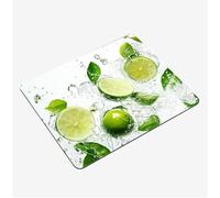 Mini Gaming Mouse Pad 30x25cm, Green Mouse Mat Lemon Desk Mat, Soft Smooth Waterproof Surface, Anti-Slip Rubber Base Mousepad, Stitched Edges Desk Pad, Portable Office PC Accessories Gifts S0-1380
