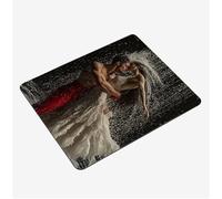 Mini Gaming Mouse Pad 30x25cm, Grey Mouse Mat Couples Desk Mat, Soft Smooth Waterproof Surface, Anti-Slip Rubber Base Mousepad, Stitched Edges Desk Pad, Portable Office PC Accessories Gifts S0-1382