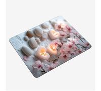 Mini Gaming Mouse Pad 30x25cm, Pink Mouse Mat Flower Desk Mat, Soft Smooth Waterproof Surface, Anti-Slip Rubber Base Mousepad, Stitched Edges Desk Pad, Portable Office PC Accessories Gifts S0-1390