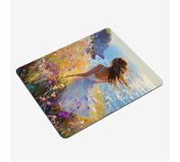 Mini Gaming Mouse Pad 30x25cm, Seaside Mouse Mat Girl Desk Mat, Soft Smooth Waterproof Surface, Anti-Slip Rubber Base Mousepad, Stitched Edges Desk Pad, Portable Office PC Accessories Gifts S0-1404