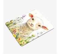 Mini Gaming Mouse Pad 30x25cm, White Mouse Mat Lamb Desk Mat, Soft Smooth Waterproof Surface, Anti-Slip Rubber Base Mousepad, Stitched Edges Desk Pad, Portable Office PC Accessories Gifts S0-1116