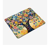 Mini Gaming Mouse Pad 34x28cm, Colorful Mouse Mat Circle Desk Mat, Soft Smooth Waterproof Surface, Anti-Slip Rubber Base Mousepad, Stitched Edges Desk Pad, Portable Office PC Accessories S0-716