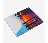 Mini Gaming Mouse Pad 34x28cm, Colorful Mouse Mat White Desk Mat, Soft Smooth Waterproof Surface, Anti-Slip Rubber Base Mousepad, Stitched Edges Desk Pad, Portable Office PC Accessories S0-1316