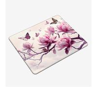 Mini Gaming Mouse Pad 34x28cm, Orchid Mouse Mat Butterfly Desk Mat, Soft Smooth Waterproof Surface, Anti-Slip Rubber Base Mousepad, Stitched Edges Desk Pad, Portable Office PC Accessories S0-498