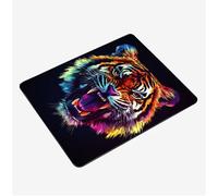 Mini Gaming Mouse Pad 40x30cm, Black Mouse Mat Tiger Desk Mat, Soft Smooth Waterproof Surface, Anti-Slip Rubber Base Mousepad, Stitched Edges Desk Pad, Portable Office PC Accessories Gifts S0-1338
