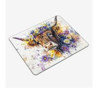 Mini Gaming Mouse Pad 40x30cm, Highland Cow Mouse Mat Animal Desk Mat, Soft Smooth Waterproof Surface, Anti-Slip Rubber Base Mousepad, Stitched Edges Desk Pad, Portable Office PC Accessories S0-530