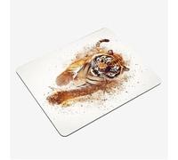 Mini Gaming Mouse Pad 40x30cm, Tiger Mouse Mat Beige Desk Mat, Soft Smooth Waterproof Surface, Anti-Slip Rubber Base Mousepad, Stitched Edges Desk Pad, Portable Office PC Accessories Gifts S0-1300