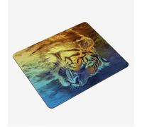 Mini Gaming Mouse Pad 40x30cm, Yellow Mouse Mat Tiger Desk Mat, Soft Smooth Waterproof Surface, Anti-Slip Rubber Base Mousepad, Stitched Edges Desk Pad, Portable Office PC Accessories Gifts S0-1420