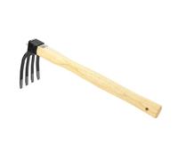 Mini Garden Rake, Hand Rake Garden Tool with Wooden Handle Garden Hand Digging Rake for Loosening Soil