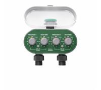 Mini Garden Water Timer, Dual Outlet, Battery Operated, 2 Dial Control, Automatic Irrigation Controller for Outdoor Tap, Lawn and Greenhouse