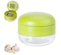 Mini Garlic Chopper and Press with Container, Kitchen Manual Garlic Mincer Crusher Cutter, Handheld Mini Kitchen Gadget for Garlic, Ginger & Small Herbs (1pcs)