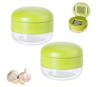 Mini Garlic Chopper and Press with Storage Container,2-in-1Manual Garlic Mincer Crusher Cutter,Handheld Ginger Masher,Efficient GarlicCrusher Chopper for Home Restaurant Kitchen, Ginger, Vegetables