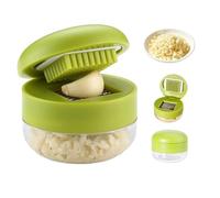 Mini Garlic Chopper and Press with Storage Container,2-in-1Manual Garlic Mincer Crusher Cutter,Handheld Ginger Masher,Efficient GarlicCrusher Chopper for Home Restaurant Kitchen, Ginger, Vegetables