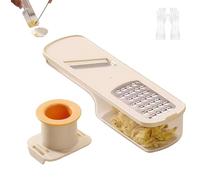 Mini Garlic Grinder, Garlic Grinder Mini Mandoline with Container, 3-in-1 Garlics Slicer Veggie Shredder Multifunctional Garlics Grinders & Mandoline Slicer, Hand Guard for Can Grind, Shred (a)