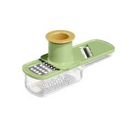 Mini Garlic Slicer Multi-Functional Mandoline Slicer Veggie Garlic Ginger Grinder Vegetable Mandoline Cutter with Container (Green)