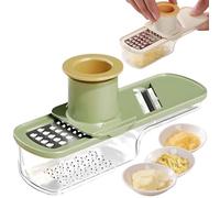 Mini Garlic Slicer & Vegetable Mandoline Cutter - 3 in 1 Multi-Functional Mandoline Slicer Garlic Ginger Grinder, Veggie Mandolines & Chopper with Container for Kitchen Cooking Easy Food Processing