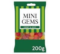 Mini Gems Assorted Fruit Flavour Gums, No Artificial Flavours or Colours, 200g