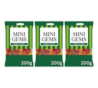 Mini Gems Assorted Fruit Flavour Gums, No Artificial Flavours or Colours, 200g,Pack Of 3