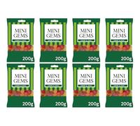 Mini Gems Assorted Fruit Flavour Gums, No Artificial Flavours or Colours, 200g,Pack Of 8