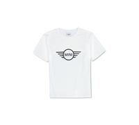 MINI Genuine Womens Ladies T Shirt Tee Top Wing Logo Embossed White Black, S