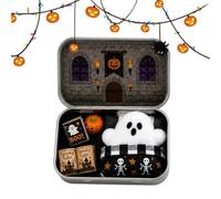Mini Ghost in A Tin Box Halloween Desk Decoration
