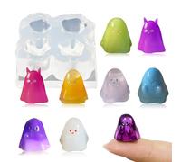 Mini Ghost Resin Silicone Molds Cute Micro Halloween Dollhouse Decorations Epoxy Casting Molds for DIY Resin Fairy Garden Miniatures Landscape Decor