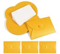 Mini Gift Card Envelopes, Pearlescent Paper Envelopes with Heart Clasp, Suitable for Gift Cards, DIY Thank You Cards, Party Invitations, Birthdays, Weddings & Graduation (20 PCS Golden Yellow)