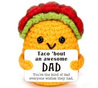Mini Gifts for Dad from Daughter Dad Christmas Birthday Gift Handmade Crochet Taco Appreciation Gifts for Men Father Husband Bonus Dads Stepdad Father-in-Law Daddy Best Dads Ever Gift Taco Tuesday