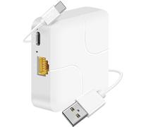 Mini Gigabit Ethernet Switch, RJ45 Ethernet Splitter LAN 1 to 2, Starlink Ethernet Adapter with USB Power Cable, RJ45 Ethernet Extender for Internet Cable[2 Devices Simultaneous Networking]