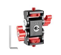Mini Gimbal Support, Metal Quick Release Bracket, with 2 x 1/4 Screw Head, 1/4&3/8 Screw Hole, Adjustable Damping Knob Tripod Head, Monitor Holder Mount for Mobile DSLR Camera Light Stand (Red)
