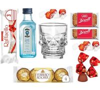 Mini Gin 50ml Shot Glasses Chocolates GIfts (Bombay Sapphire)