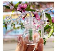 Mini Glass Bong Smoking Pipe Glass Oil Burner Water Bong Portable Water Pipe Glass Oil Pipe Bubbler Bong Small Oil Rigs for Smoking Bongs Smoking Glass Pipe Accessories 10mm