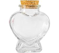 Mini Glass Bottle Heart Shaped Wish Bottle Clear Storage Jars Containers with Cork Wish Bottles Decorative Bottles Decorative Accessories Home Decor