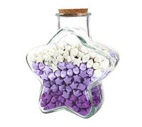 Mini Glass Bottles,Wishing Bottles,Star Shaped Bottle with 540 Pieces Origami Star Paper Strips Glass Favor Jar with Cork Lid Wedding Decoration Girls Room Decor Gift