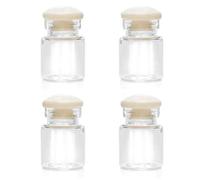 Mini Glass Jars with Cork Lids, Clear Tiny Dollhouse Miniatures for 1/12 Scale, Miniature Storage Jars for Candy, Kitchen & Display.