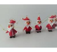 Mini Glass Santa Christmas Decoration, 4cm, Single
