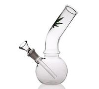 Mini Glass Water Bong - 10mm Portable Smoking Pipe, Small Dab Rig with Silicone Hose, Handmade High Borosilicate Glass, Quiet Design, Travel-Friendly & Giftable (20cm Small Bong)