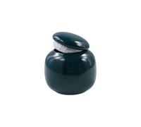 Mini Glaze Ceramic Jars, Sealed Tea Storage Jar, Cute Rouge Cream Powder Cosmetics Dispenser, Powder Ointment Cans Ceramic Tea Cans(Dark Green-Round1)