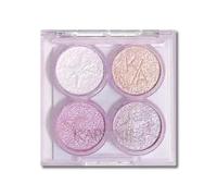 Mini Glitter Eyeshadow Palette, 4 Colours Glitter Eyeshadow White Silver Pink Sparkly Eye Make Up Palettes Long Lasting Small Eye Shadow Pallets for Women, Waterproof Shimmer Eyeshadow