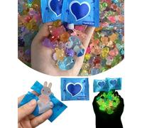 Mini Glow In The Dark Animal Resin Models, Mystery Resin Animals Blind Bag, Luminous Mini Resins Animals for Party Favors Bag Fillers Surprise Gifts, Unbox The Fun Of Mystery (Blue-100pcs)