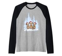 Mini Goat Christmas Design Nigerian Dwarf Goats Christmas Raglan Baseball Tee