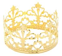 Mini Gold Crown Cake Topper Princess Prince Crystal Headpiece Elegant Delicate Gold Crown Ornament Party Cake Decoration for Birthday Shower for Party