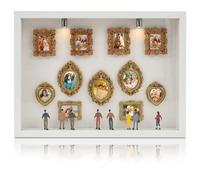 Mini Gold Photo Frames,DIY Miniature Museum of Us Frame Shadow Box Display Case with Light, Figurine, and Bachelor’s Cap,Personalised Picture Birthday Valentines Graduation Gifts for Her Him Couples