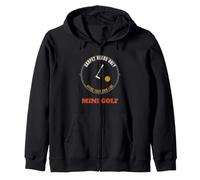 Mini Golf Carpet Reads Only Retro Badge Miniature Golf Zip Hoodie