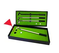 Mini Golf Club Putter Ballpoint Pen Golfers Gift Box Set Desktop Decor for School Supplies Golf accessories (A)