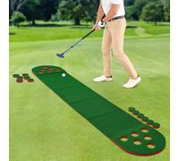 Mini Golf Course Orange Putter Golf Pong Golf Putting Mat Golf Stuff Golf Pong Putting Game Set Portable Golf Putting Green Mat Miniature Golf for Two Player Both Indoor and Outdoor Play