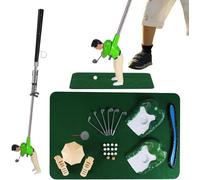 Mini Golf Game Set, Funny Tiny Golfer Game Set, Putting Mat Indoor Golf Putting Mat, Mini Golfing Man Training Game, Educational Family Game for Home & Desk Play (Green)